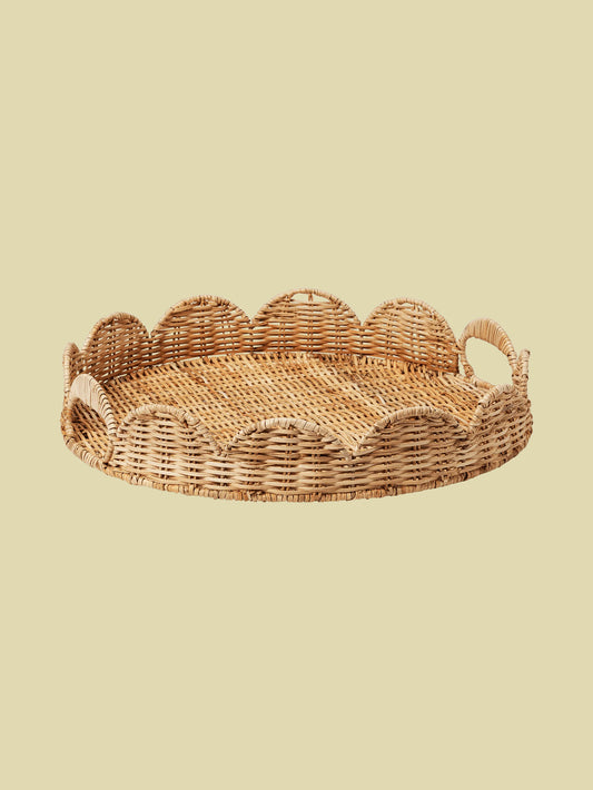 Scallop Round Rattan Tray 40cm