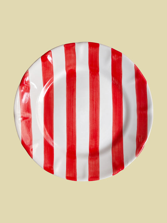 Bientôt Dinner Plate Red Stripes 25cm