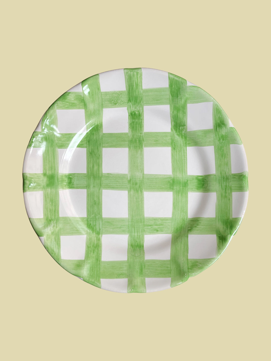 Bientôt Dinner Plate Green Checks 25cm